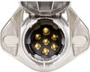 Haldex BE23702A Trailer Receptacle Socket Trailer Receptacle Socket - Metal Housing, Plug-In Type, 2-Hole Mount, Accepts 8