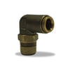 Velvac 17959 Air Brake Fitting Push-Lock Air Brake Fitting, 90° Male Swivel Elbow, Brass, 1/2" x 1/2"