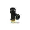 Velvac 16402 Air Brake Fitting Push-Lock Air Brake Fitting, Male Run Tee, 3/8" x 1/4"