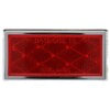 Truck-Lite 32DB Reflector Assembly Signal - Stat, Rectangle, Red, Reflector, Chrome Acrylic Adhesive Mount, Display