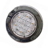 E06WS0F1 by TECNIQ - Silho-X 4" Round White Area Light, Diffuse Lens, SS Trim Ring, 9" Pigtail