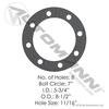 Automann 180.10613 Wheel Hub Drive Axle Shaft Flange Gasket, 8 Holes, 7.00" Bolt Circle, 5.75" ID, 11/16" Bolt