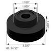 Automann M1 Leaf Spring Bumper Transmission Mount, Rear Lower, Rubber, For Mack CH/CL & Granite Series