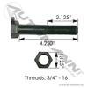 Automann MSC4568 Leaf Spring Center Bolt Leaf Spring Center Bolt, with Nut, 3/4 in. x 4.25 in.