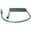 Tectran 7ATG512MW Trailer Power Cable 15 ft. Green ABS Duty Powercoil, 72” x 12” Leads, 2 Plugs with WeatherSeal™