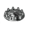 American Chrome 15200 Axle Cover Hub Cap ABS Front Cover Kit - Removable Cap, 10 Lug, 33mm Push On with Flange