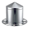 Roadmaster 337S-360S Wheel Pointed stainless steel 3 piece rear axle cover with removable cap. Fits: 10 lug, 1.5" nut. For