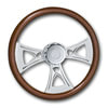 29500-CROSS by ROADMASTER - Steering Wheel 18-inch Chrome Cross Design, Tilt/Telescopic Column,
