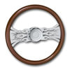 Roadmaster 29530-FLAMES Steering Wheel Steering Wheel 18-inch Chrome Flame Design, Tilt/Telescopic Column