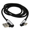MB06317 by MOBILE SPEC - USB Charging Cable - USB-C To USB Cable, Right Angle Connectors, 3 ft., Silver/Black,