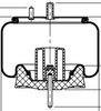 ContiTech 68608 Suspension Air Spring Kit Air Spring - Reversible Sleeve, 9.5 in. Design Height, 10.8 in. Max Diameter, 14.8