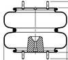 64606 by CONTITECH - Air Suspension Spring - Bellow Style, Double Convoluted