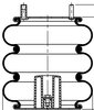 64570 by CONTITECH - Air Spring - Triple Convoluted (3B12-335/4520, ABSP3B22R-7996)
