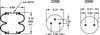 Firestone W013586900 Suspension Air Spring Kit Air Spring - Double Convulated, 3.12" Compressed, 6.31" Width Top Plate
