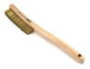 70518 by FORNEY INDUSTRIES INC. - Wire Scratch Brush, Brass with Curved Wood Handle, 13-3/4" x .012"