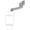 Velvac 715571 Door Mirror Base Door Mirror Arm and Base Assembly - Special Radius Base, 8" Arm - Driver Side