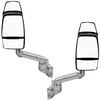 715550 by VELVAC - 2030 Series Door Mirror - Chrome, 9" Radius Base, 10" Lighted Arm, Deluxe Head, Driver and Passenger Side
