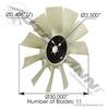 Automann 810.FB9919 Engine Cooling Fan Blade Engine Cooling Fan Blade - 2.56in Pilot Hole, 3.5in Bolt Centers, 11-Blade