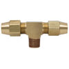 Tectran 1172-4A Air Brake Air Line Tee Air Brake Air Line Thread Branch Tee - Brass, 1/4 in. Tube Size, Male