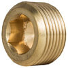 Tectran 118-A Air Brake Air Line Fitting Air Brake Pipe Head Plug - Brass, 1/8 inches Pipe Thread, Counter Sunk Hex Head