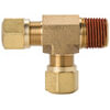 Tectran 1371-10D Air Brake Air Line Tee Air Brake Air Line Thread Run Tee - Brass, 5/8 in. Tube, 1/2 in. Thread