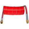 Tectran 16220R Air Brake Hose 20 ft. Red Industry Grade Air Coil with LIFESwivel Fittings, 12" x 12" Lead Lengths