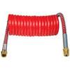 Tectran 16208R Air Brake Hose 8 ft. Red Industry Grade Air Coil with LIFESwivel Fittings, 12" x 12" Lead Lengths