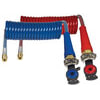 Tectran 17A15HA Air Brake Hose 15 ft. Red & Blue ARMORFLEX-HD Aircoils with Anodized Gladhands, 12" x 12" Leads