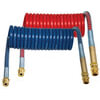 Tectran 17212H Air Brake Hose 12 ft. Red and Blue Industry Grade Air Coil with Brass Handles, 12" x 12" Lead Lengths