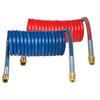 Tectran 17212 Air Brake Hose Industry Grade Red and Blue Aircoil, 12 ft., 12" x 12" Leads, with Brass LIFESwivel Fittings