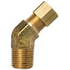 Tectran 74-4A Air Brake Air Line Fitting Compression Fitting - Brass, 1/4 in. Tube, 1/8 in. Thread, 45 deg. Elbow