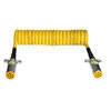Tectran 7ATG222EW Trailer Power Cable 12 ft. Yellow ABS Auxiliary Powercoil Cable, 12" x 12" Leads, Die-Cast Plugs with