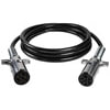 Tectran 7MAB152MG Trailer Power Cable ARTICFLEX 7-Way Standard Duty Straight Cable, Black, 15 ft., Metal Plugs, Spring Guards