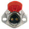 670-22 by TECTRAN - Dual Pole Horizontal Socket - Bull Nose, Red Lid, with 4GA Copper Plugs