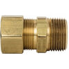 Tectran 68-10D Air Brake Air Line Fitting Compression Fitting - Brass, 5/8 in. Tube, 1/2 in. Thread, Male Connector