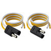 Tectran 682-210 Trailer Power Cable Plug and Receptacle Socket Kit Electrical Connectors - 2-Way, Molded Flat, with Wires