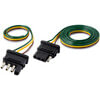 Tectran 682-410L Trailer Power Cable Plug and Receptacle Socket Kit Electrical Connectors - 4-Way, Molded Flat, with Wires