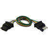 Tectran 682-410 Trailer Power Cable Plug and Receptacle Socket Kit Electrical Connectors - 4-Way, Molded Flat, with Wires