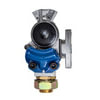 Tectran 9211-6 Gladhand Knob Style Blue Service Shutoff Gladhand with Bulkhead Fitting, 3/8" Nylon Tubing