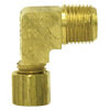 Tectran 869-25A Air Brake Air Line Fitting Transmission Air Line Fitting - Brass, 5/32 in. Tube, 1/8 in. Thread, Elbow
