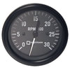 95-0912 by TECTRAN - Tachometer Gauge - Black, 3-3/8 in. dia., 0-3000 RPM, without Hours
