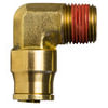 Tectran PL1315-2A Male Elbow Fitting Male Elbow Push-Lock Non-Swivel Brass Fitting, 1/8" Tube Size, 1/8" Pipe Thread