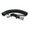 Tramec Sloan 45115 Coiled Cable Sonogrip Cable - 15ft, Coiled, Black Jacket, 12 Leads, Straight/Angled Zinc Plugs, 1/10-6/12