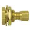 Tectran 113-8AB Air Brake Air Line Fitting Bulkhead Frame Fitting for Female to Nylon Tubing. 1/2" OD, 1.75" OAL