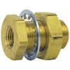 Tectran 114-88 Air Brake Air Line Fitting Air Brake Frame Coupling - Brass, 1.5 in. Long, 1/2-14 in. Female, 1/2-14 in.