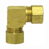 Tectran 65-6 Air Brake Air Line Fitting Compression Fitting - Brass, 3/8 inches Tube Size, Union Elbow