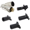 Tectran 680-416 Trailer Power Cable Plug and Receptacle Socket Kit Trailer Wiring Adapter - 3-Pin, Male, 4-Way Flat, with 12