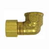 Tectran 70-4A Air Brake Air Line Fitting Compression Fitting - Brass, 1/4 in. Tube, 1/8 in. Thread, 90 deg. Female Elbow