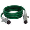 Tectran 7AAB152MG Trailer Power Cable ARTICFLEX 7-Way ABS Duty Straight Cable, Green, 15 ft., Metal Plugs, Spring Guards