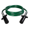 Tectran 7AAB152PG Trailer Power Cable ARTICFLEX 7-Way ABS Duty Straight Cable, Green, 15 ft., Poly Plugs, Spring Guards